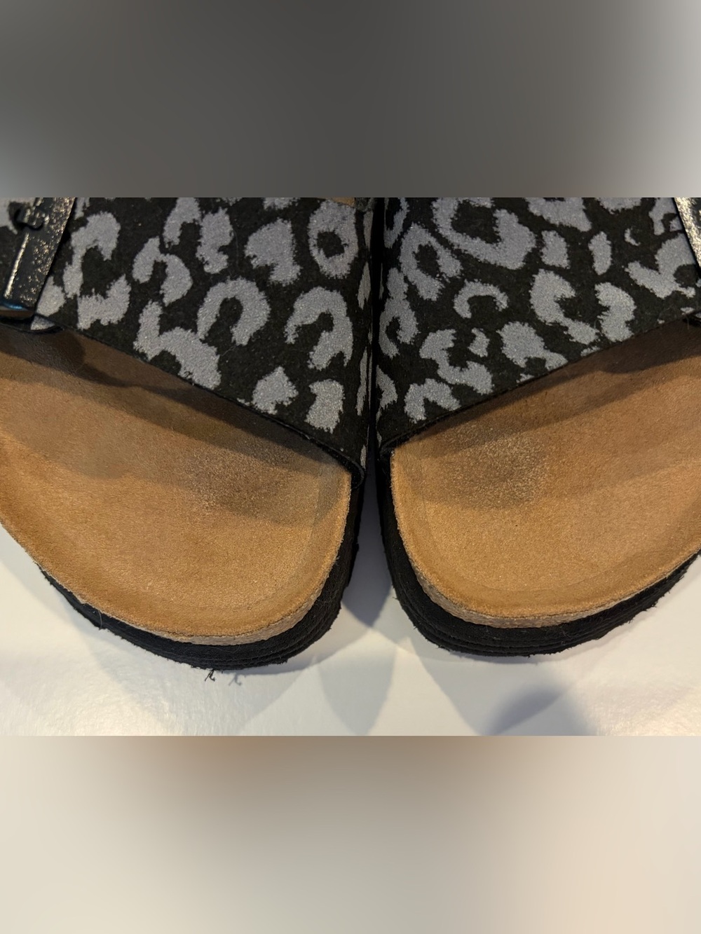 Birkenstock Papillio Arizona Grooved Platform Leopard Print Slide Sandals 37 - Picture 7 of 10